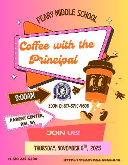 please join us for November 2025 Coffee with the Principal